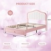 Homhougo Full Upholstered Bed Frame with Storage Drawers, Cute Girls & Boys Bed with Adjustable Headboard Pink - 2 of 4