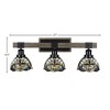 Toltec Lighting Tacoma 3 - Light Vanity in  Black/Painted Wood with 7" Earth Star Art Glass Shade - 2 of 2