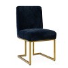 Set of 2 Mason Modern Dining Chairs With Gold Metal Sled Base Upholstered Fabric Dining Chairs-Maison Boucle - 4 of 4