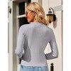 Women's V Neck Lightweight Knit Cardigan with Long Sleeves and Front Button Down Elegant Shrugs for Dresses,Gray - XL - 2 of 4