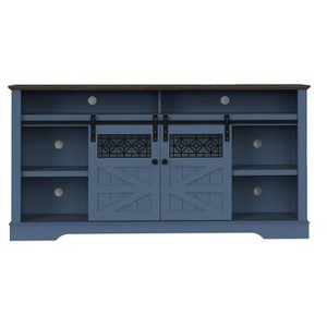 Tv Stand For Tvs Up To 75" With Open Shelves,Entertainment Center With Storage Cabinet Blue - 1 of 1