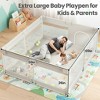 Extra Large Baby Playpen with Gate – Indoor Toddler Play Yard & Kids Play Area Fence, Sturdy Gray 69×59 in - 2 of 4