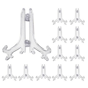 Unique Bargains Card Photo Frame Plate Holder Acrylic Easel Display Stands 4 Inch 12 Pcs - 1 of 4