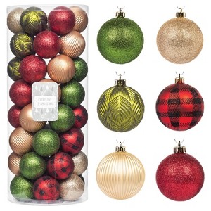 Every Day is Christmas Round 50ct 2.24"/57mm Shatterproof Christmas Tree Ornaments Set, Christmas Tree Balls Decoration - 1 of 4