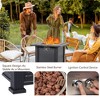 28" Square Propane Fire Pit Table, 50,000 BTU Steel Outdoor Heater with Lava Rocks, Gray - 4 of 4