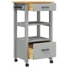 vidaXL Kitchen Trolley MONZA 18.9 in.x15.7 in.x35.4 in. Solid Wood Pine - 4 of 4