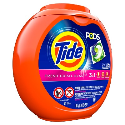 Tide PODS Laundry Detergent Pacs Fresh Coral Blast - 81ct