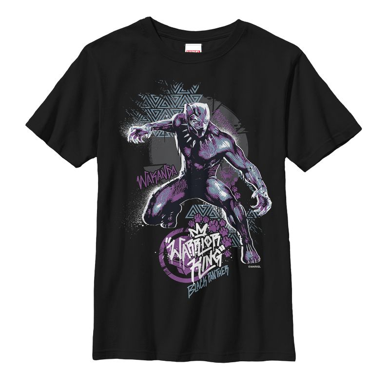 Boy's Marvel Black Panther 2018 Paw Prints T-Shirt, 1 of 5