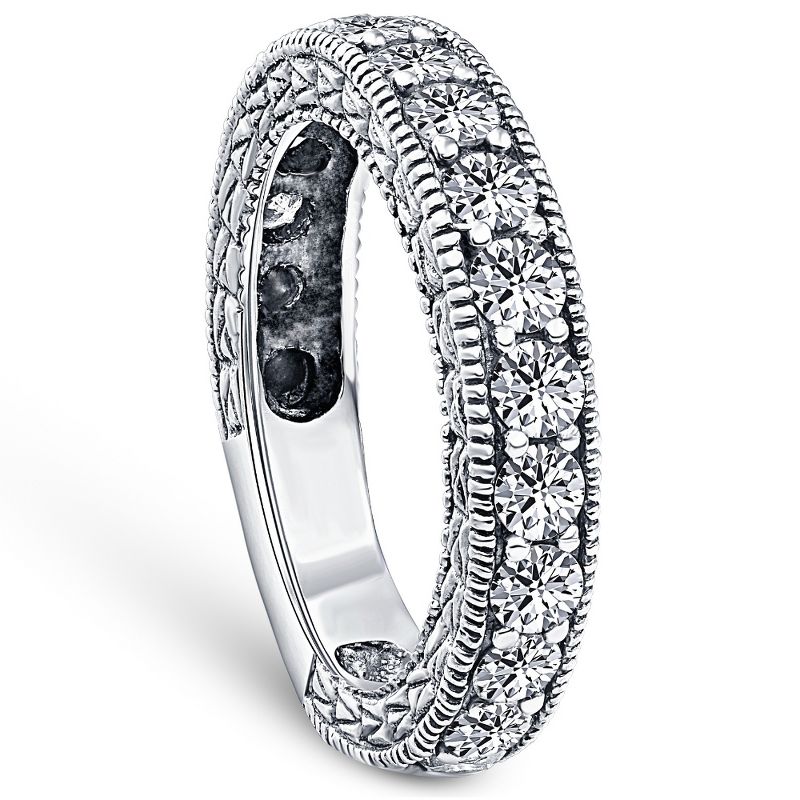 Pompeii3 1 3/8ct Antique Real Diamond Wedding Anniversary Ring, 3 of 6