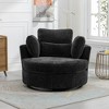 Hrinhom 42" W Oversized Barrel Chair,Modern Chenille Swivel Sofa Chair with Metal Base - 3 of 4