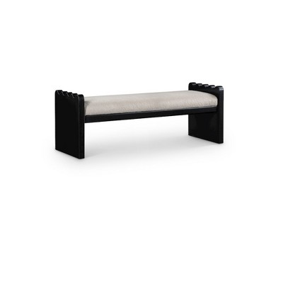 beige velour fur fabric/black