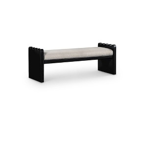 Meridian Furniture,Sonia Velour Fur Fabric Bench - 1 of 4