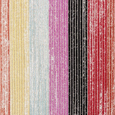 Red and Pink Striped Synthetic Indoor/Outdoor Area Rug
