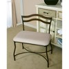 18" Windsor Metal Vanity Bench with Padded Back, Polyester Seat - Hillsdale Furniture - 3 of 4