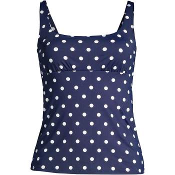 Lands' End Women's Dd-cup Chlorine Resistant V-neck Wrap Underwire Tankini  Swimsuit Top Adjustable Straps - 16 - Deep Sea Polka Dot : Target