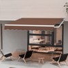 Tangkula 8'×6.6' Retractable Awning W/ Aluminum Frame Sun/Water Protection W/ PA Coating Manual Control Hand Crank Angle Adjustable Design Brown/Beige - 2 of 4