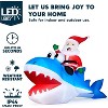 Joyfy 8 FT Long Christmas Inflatables Outdoor Decorations, Blow Ups Santa Riding on Shark with Built-in LEDs for Xmas Party Yard Garden Decoration - 3 of 4