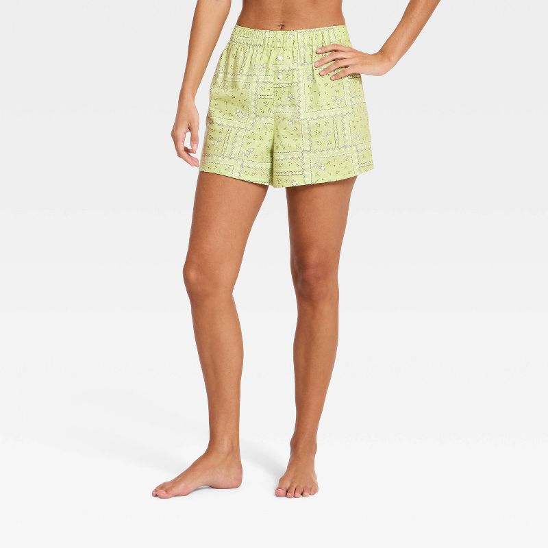 Women's Boxer Pajama Shorts 3.25"- Wild Fable™ Light Green XXS