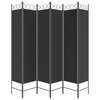 vidaXL 6-Panel Room Divider Black 94.5"x78.7" Fabric - 4 of 4