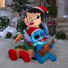 Gemmy Christmas Inflatable Lilo and Stitch in Santa Hats, 4 ft Tall, Multi - 2 of 3