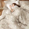 Cozy Comfort Beige Queen Comforter Set - 7 Pieces Floral Bedding Sets Queen Bed in a Bag with Botanical Flowers Comforter, Sheets, Pillowcases & Shams - 4 of 4