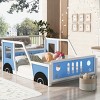 1PC Full Bed Frame, Pine Wood Car-Shaped Platform with Slats, No Mattress Included, Decorative Wheels Design - Baofuwish - 3 of 4