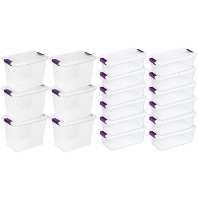 Rubbermaid Cleverstore Home/office 6 Quart Clear Plastic Storage Tote Container  Box Bin With Lid For Garage Or Basement, (12 Pack) : Target