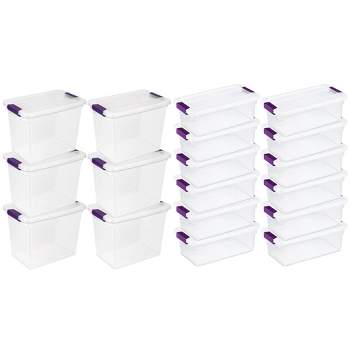 Sterilite 27 Quart Plastic Clear Storage Container Tote, 6 Pack, and 6 Quart Plastic Clear Storage Container Tote, 12 Pack for Home Organization
