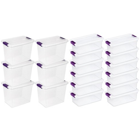 Sterilite 27 Qt. Clear Storage Tote Container (6-pack) + 6 Qt. Box (12-Pack)