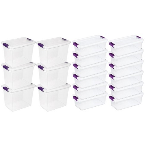 Rubbermaid - Cleverstore 30 Quart Plastic Storage Tote Container with Lid (6 Pack)