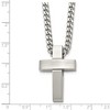 Black Bow Jewelry Men's Stainless Steel Large Brushed & Polished Cross Necklace, 20 Inch - 4 of 4