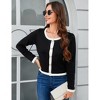 Clearlove Women's Long Sleeve Cardigan Color Block Button Down Knit Jacket - 3 of 4