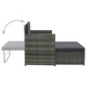 vidaXL Sofa Set Gray Poly Rattan, Powder-coated Steel, Polyester 2-seater - 3 of 4