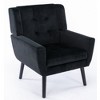 APRILSOUL Black and Foam Modern Soft Linen Material Ergonomics Accent Chair Home Chair With Black Legs For Indoor Home - 3 of 4