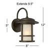 John Timberland Cressona Rustic Mission Outdoor Wall Light Fixtures Set of 2 Oil Rubbed Bronze 12" Etched Amber Glass for Post Exterior - 4 of 4