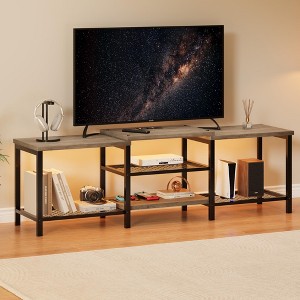 67" TV Stand with LED Lights for 55–75" TVs, Large Entertainment Center with Power Outlets & Storage - 1 of 4