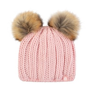 Girls Crystal Mountain Hat with Two Pom Poms - 1 of 4