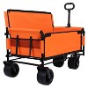 VYNXARIA 3-in-1 Convertible Folding Wagon Cart with Bench Seat & Storage - 500lbs Heavy-Duty Utility Wagon for Camping, Beach,Sports,Garden,Orange - 2 of 4