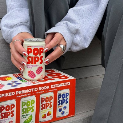 Pop Sip Spiked Prebiotic Soda Variety - 8pk/7.5 fl oz Cans