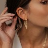 Dangle Earrings for Women,14k Gold Plated Triple Huggie Stud Earrings Cute Statement Chain Earring Dainty Drop - 3 of 4