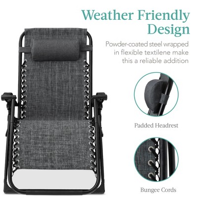 Oversized Fossil Gray Zero Gravity Lounger with Cushions and Arms