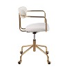 PAGED Swivel Office Chair Contemporary Desk Chair Adjustable Task Chair with Sleek Gold Frame and Velvet Upholstery for Office, Bedroom - 4 of 4