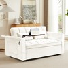 KWPZQEB 55.5" 3-in-1 Foldable Sofa Bed, Pull Out Loveseat Sleeper Sofa, Cushioned Sofa with Storage Bag & Pillow, USB Port & Laptop Desk, Futon Sofa - 2 of 4