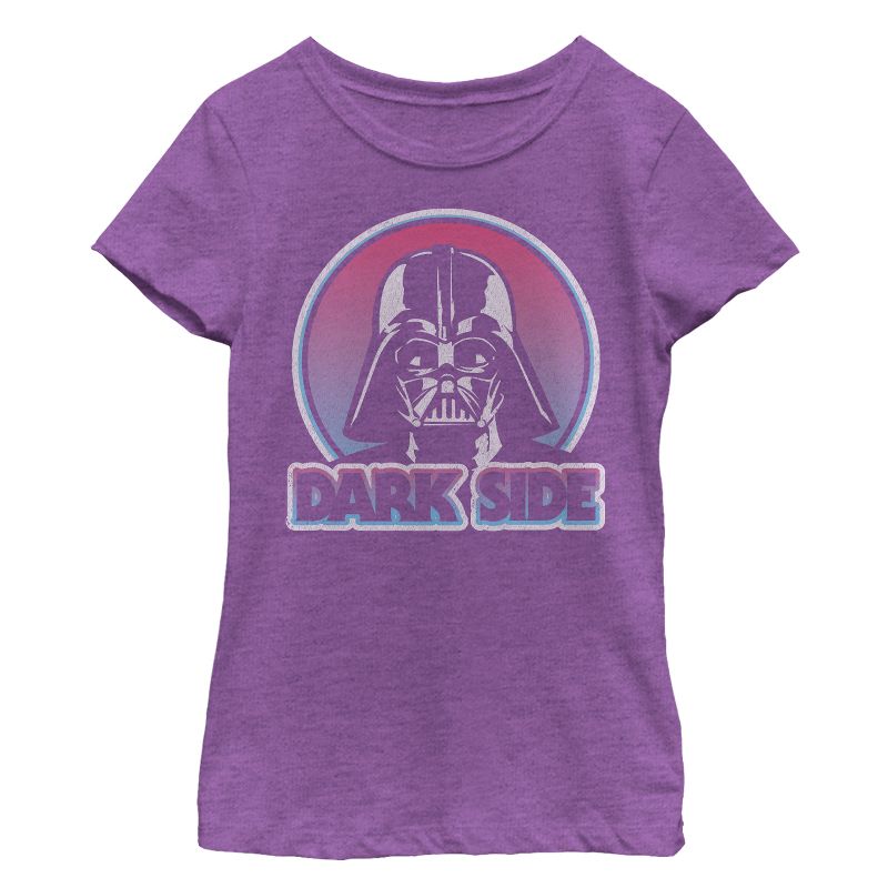 Girl's Star Wars Darth Vader Circle T-Shirt, 1 of 5