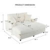 GDFStudio Alkrista 64"W Oversized Corduroy Upholstered Chaise Lounge Chair with Power Outlet and USB Ports - 3 of 4