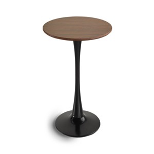 GlasFlength Dining Tables Modern Round Pedestal Table with Mid Century Design for Kitchens and Dining Areas, Brown, 31.5"*31.5"*28.74" - 1 of 4