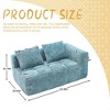 NicBex Modern Chenille Loveseat Sofa with Left Arm & Removable Pillows, Minimalist 2-Seater Sofa for Living Room & Bedroom, Beige - 2 of 4