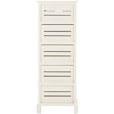 Coastal White Pine 5-Drawer Lingerie Chest with Slatted Crates