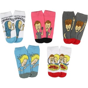 MTV Beavis and Butthead Socks Men's The Great Cornholio Mix & Match Ankle Socks 5 pack - 1 of 4