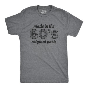 Mens Made In The 60s Original Parts T Shirt Funny Age Birthday Decade Graphic Tee - Crazy Dog Men's T Shirt - 1 of 4
